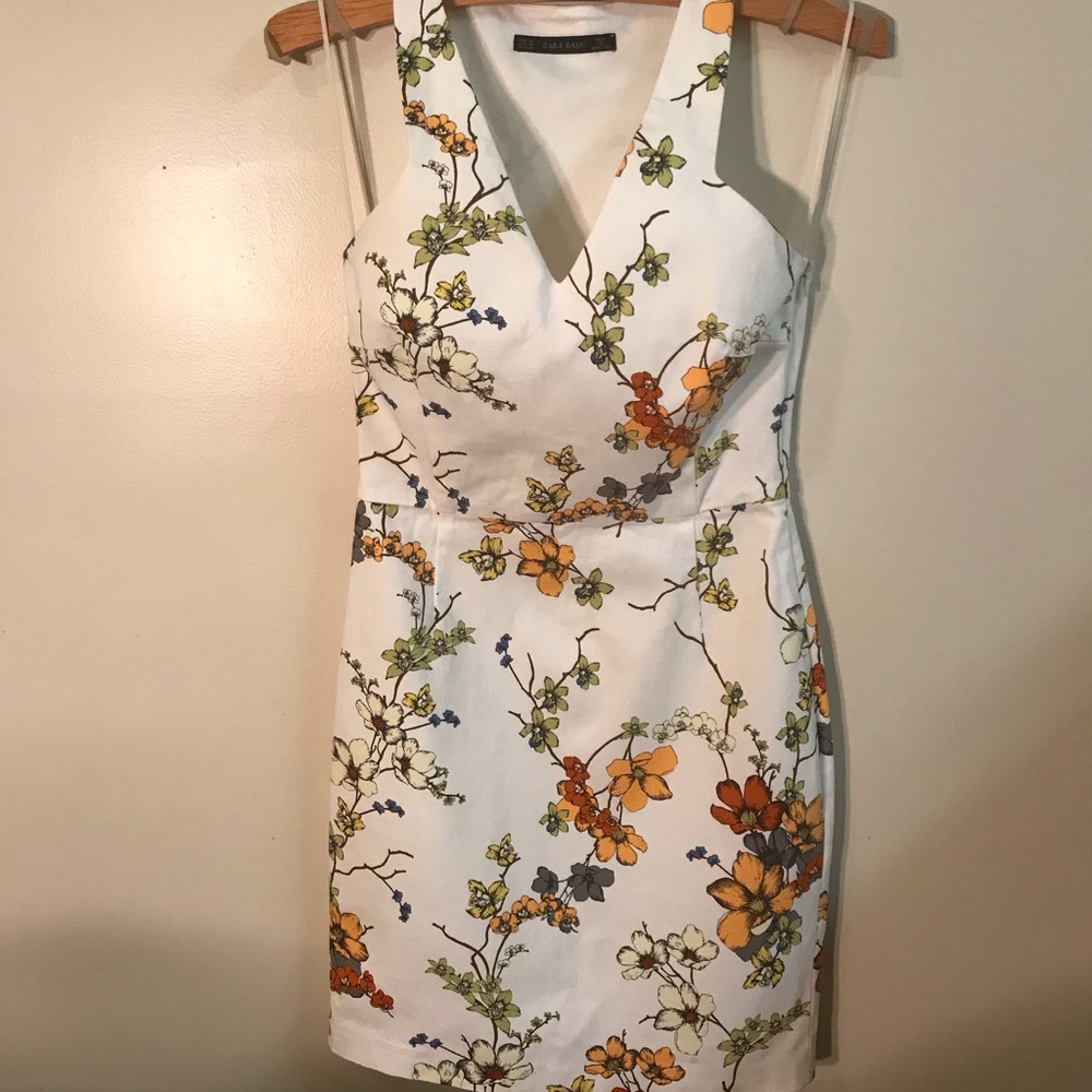 Zara Basic flower printed sleeveless dress size M